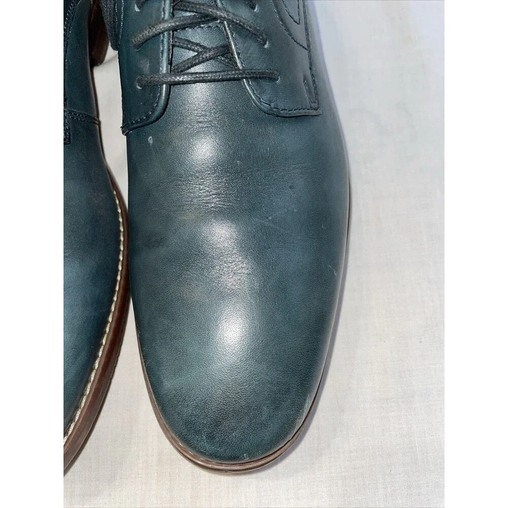 Rockport Trutech Dress Shoes Mens Size 11 M Blue Leather Oxfords Block Heels